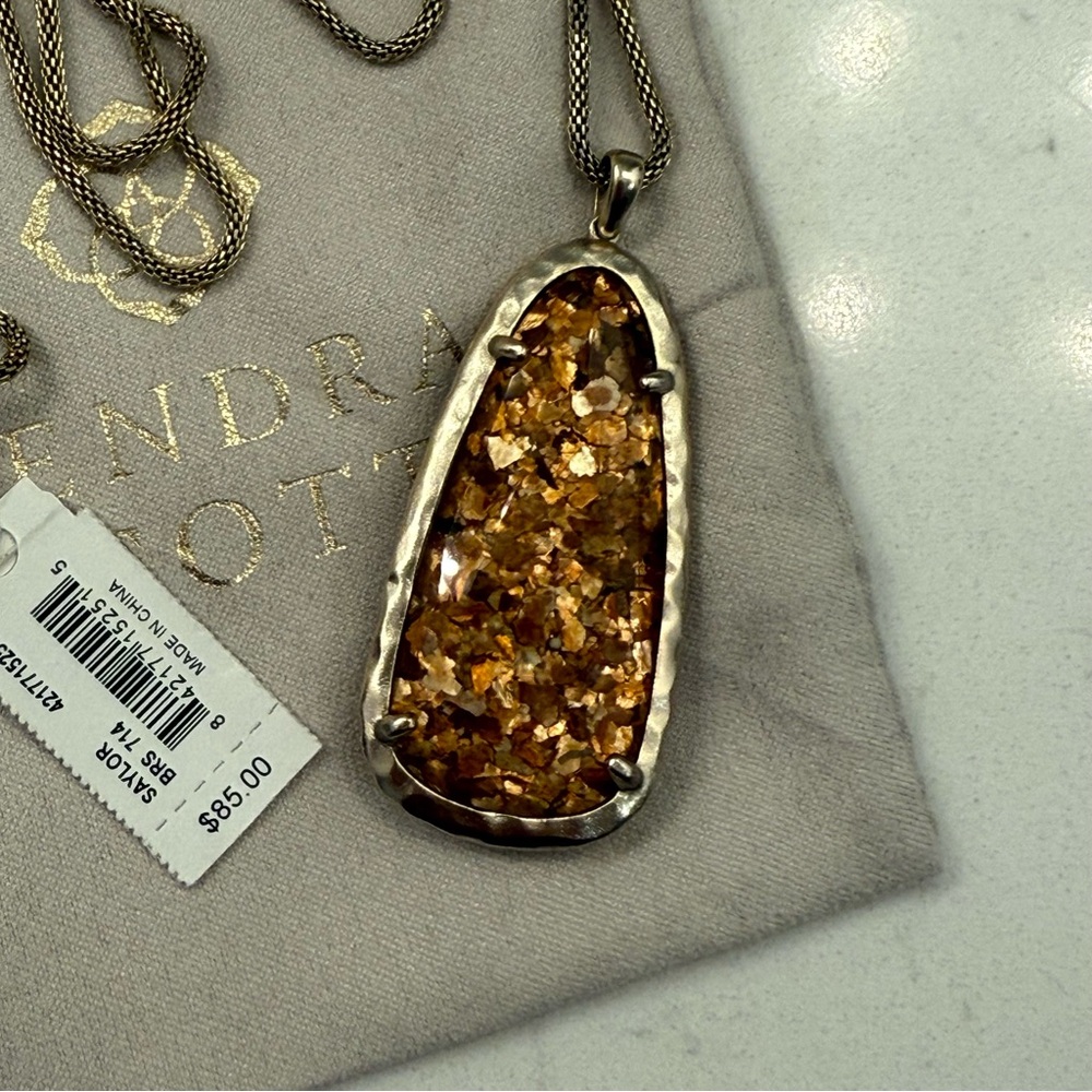 Kendra Scott Saylor Necklace Gold Mica NWT